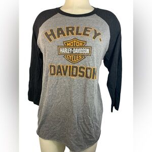 Harley-Davidson Gray and Black Logo Cutoff Shirt Women’s Medium